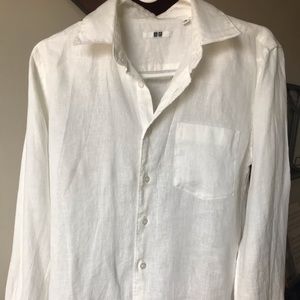 Uniqlo button-down linen shirt